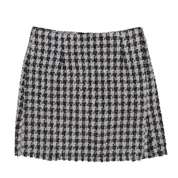 Blue B Collection Black White Office Preppy Tweed Mini Pencil Skirt  Size S - Picture 1 of 6